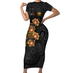 Personalised Perth Scorchers NAIDOC Week 2026 Short Sleeve Bodycon Dress Sea Turtles Aboriginal Art