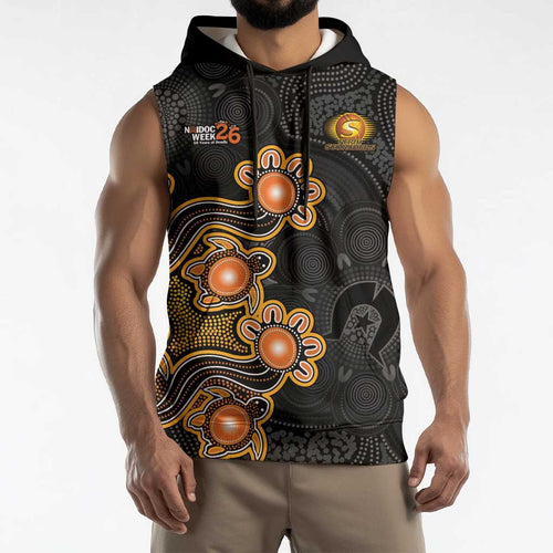 Personalised Perth Scorchers NAIDOC Week 2026 Sleeveless Hoodie Sea Turtles Aboriginal Art