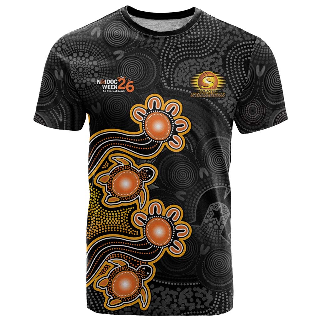 Personalised Perth Scorchers NAIDOC Week 2026 T Shirt Sea Turtles Aboriginal Art