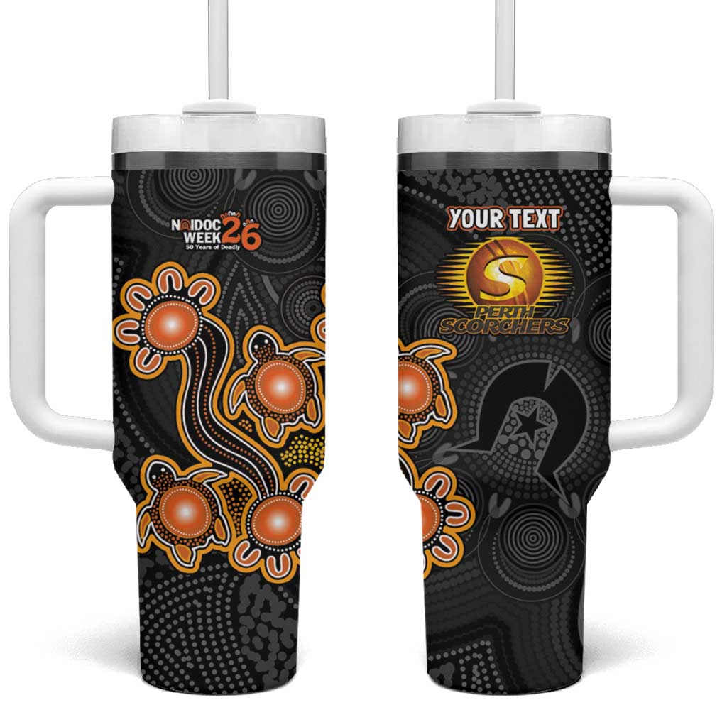 Personalised Perth Scorchers NAIDOC Week 2026 Tumbler With Handle Sea Turtles Aboriginal Art