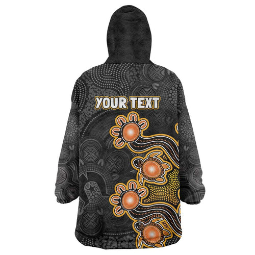 Personalised Perth Scorchers NAIDOC Week 2026 Wearable Blanket Hoodie Sea Turtles Aboriginal Art