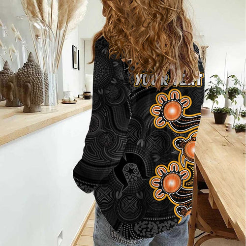 Personalised Perth Scorchers NAIDOC Week 2026 Women Casual Shirt Sea Turtles Aboriginal Art