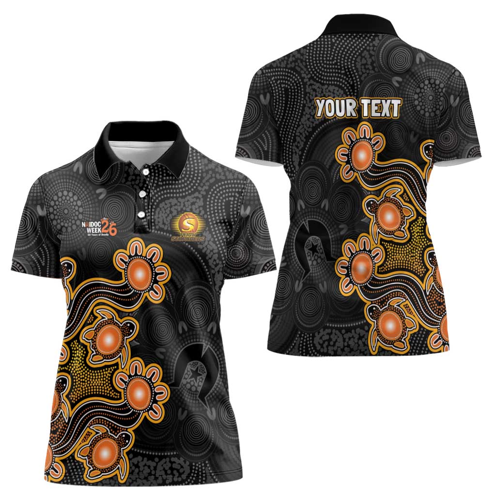 Personalised Perth Scorchers NAIDOC Week 2026 Women Polo Shirt Sea Turtles Aboriginal Art