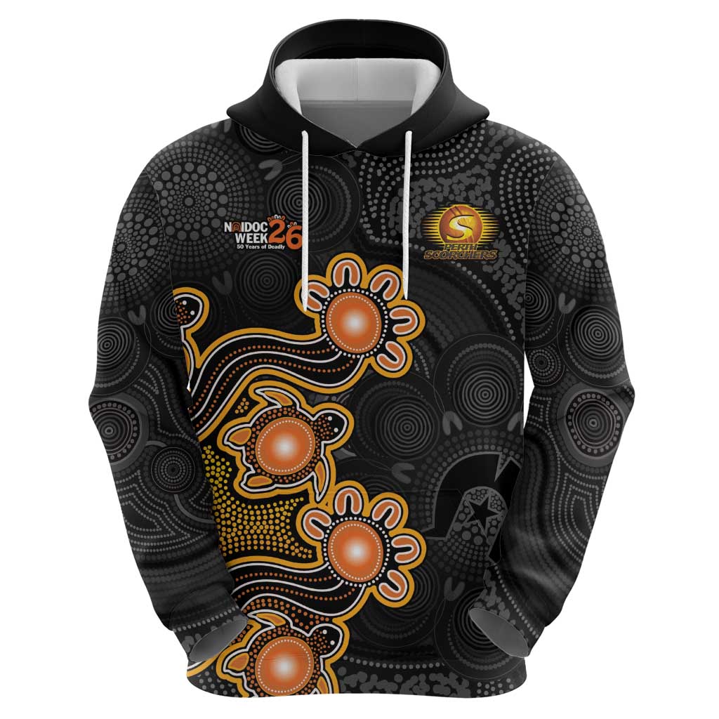 Personalised Perth Scorchers NAIDOC Week 2026 Zip Hoodie Sea Turtles Aboriginal Art