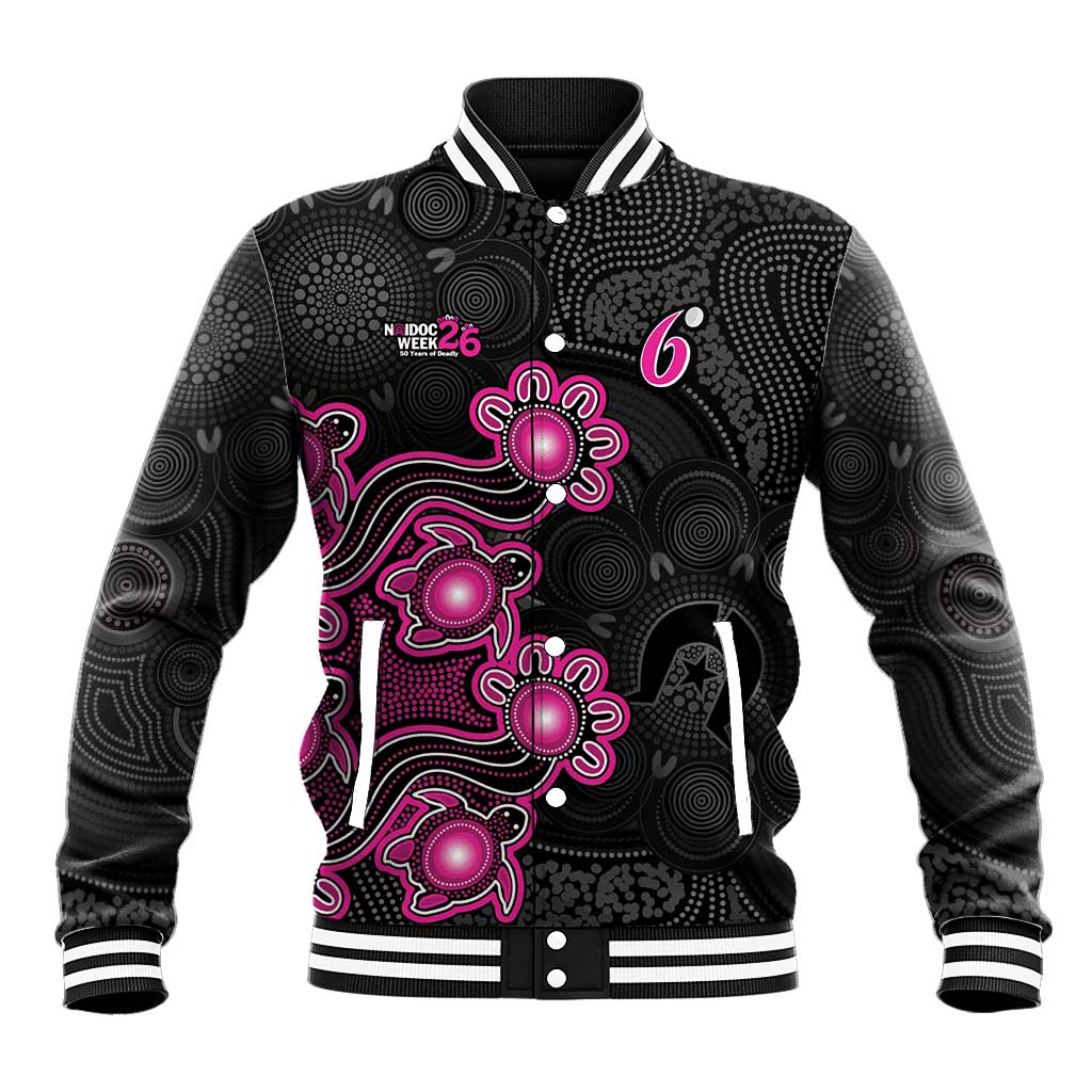 Personalised Sydney Sixers NAIDOC Week 2026 Baseball Jacket Sea Turtles Aboriginal Art