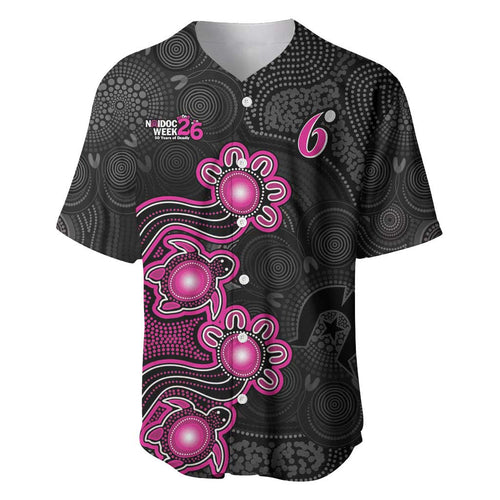 Personalised Sydney Sixers NAIDOC Week 2026 Baseball Jersey Sea Turtles Aboriginal Art