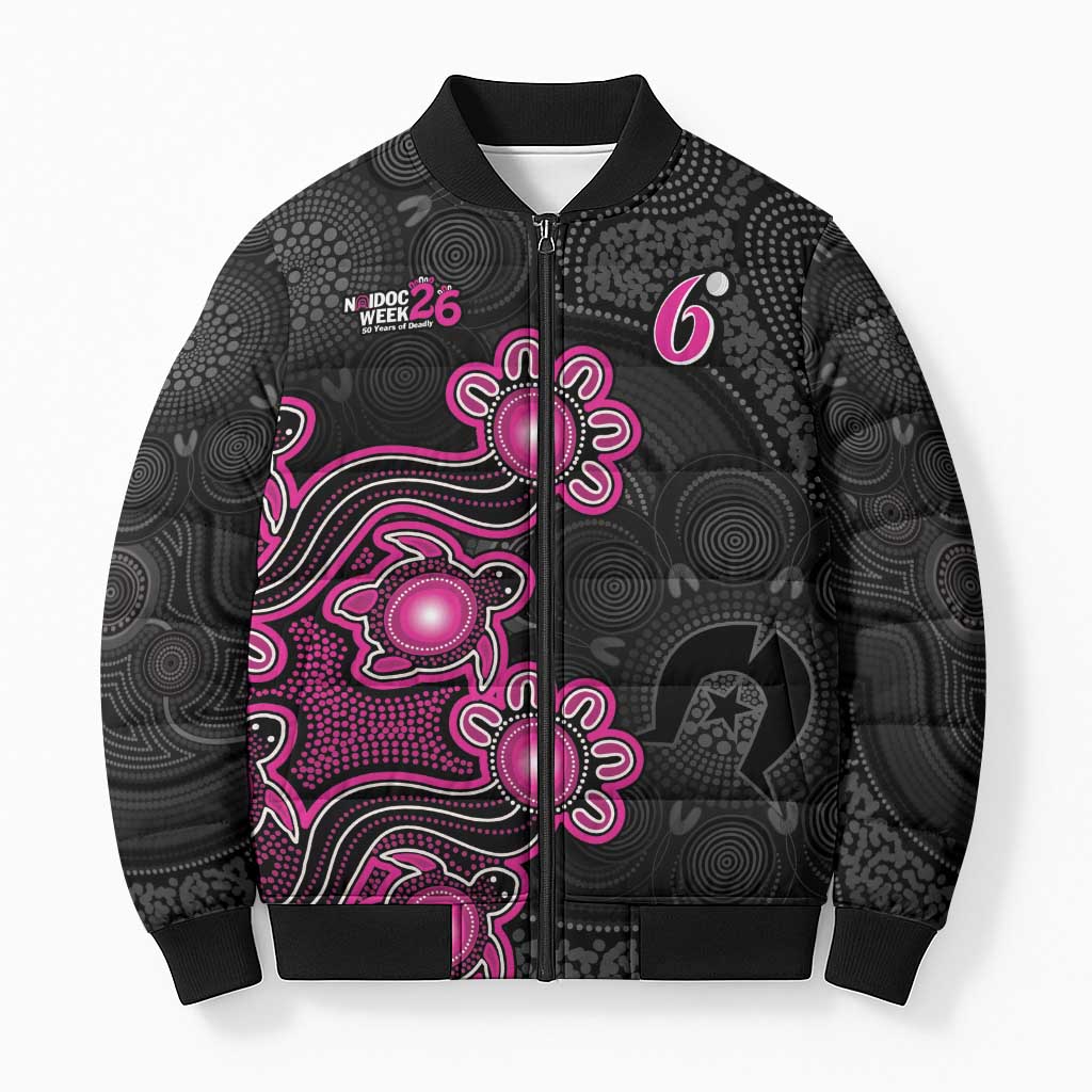 Personalised Sydney Sixers NAIDOC Week 2026 Bomber Puffer Jacket Sea Turtles Aboriginal Art