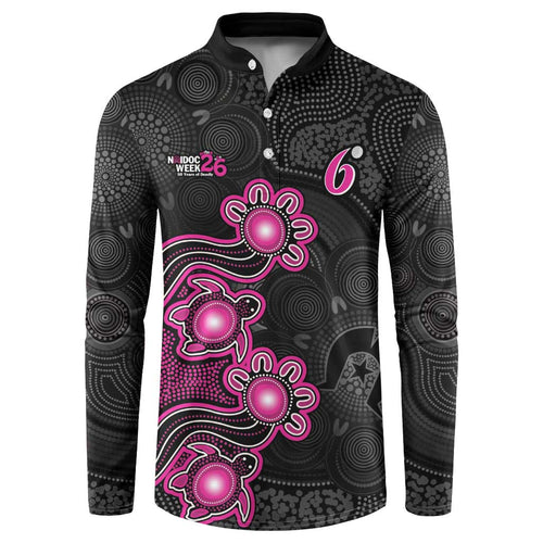 Personalised Sydney Sixers NAIDOC Week 2026 Button Sweatshirt Sea Turtles Aboriginal Art