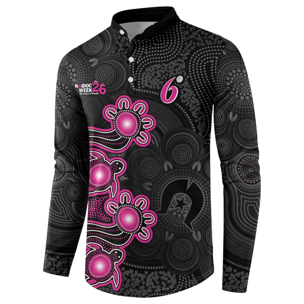 Personalised Sydney Sixers NAIDOC Week 2026 Button Sweatshirt Sea Turtles Aboriginal Art