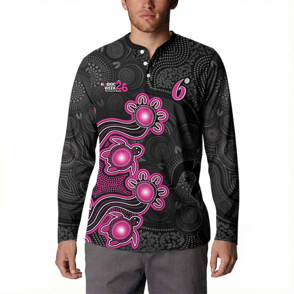 Personalised Sydney Sixers NAIDOC Week 2026 Button Sweatshirt Sea Turtles Aboriginal Art