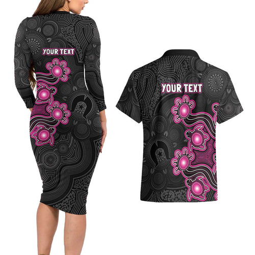 Personalised Sydney Sixers NAIDOC Week 2026 Couples Matching Long Sleeve Bodycon Dress and Hawaiian Shirt Sea Turtles Aboriginal Art