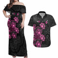 Personalised Sydney Sixers NAIDOC Week 2026 Couples Matching Off Shoulder Maxi Dress and Hawaiian Shirt Sea Turtles Aboriginal Art
