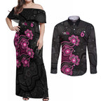 Personalised Sydney Sixers NAIDOC Week 2026 Couples Matching Off Shoulder Maxi Dress and Long Sleeve Button Shirt Sea Turtles Aboriginal Art