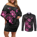 Personalised Sydney Sixers NAIDOC Week 2026 Couples Matching Off Shoulder Short Dress and Long Sleeve Button Shirt Sea Turtles Aboriginal Art