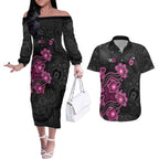 Personalised Sydney Sixers NAIDOC Week 2026 Couples Matching Off The Shoulder Long Sleeve Dress and Hawaiian Shirt Sea Turtles Aboriginal Art
