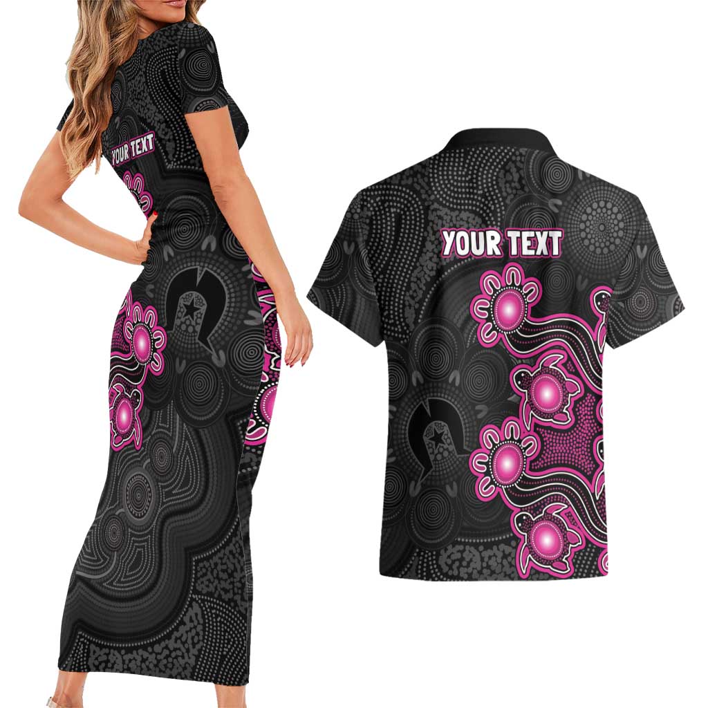 Personalised Sydney Sixers NAIDOC Week 2026 Couples Matching Short Sleeve Bodycon Dress and Hawaiian Shirt Sea Turtles Aboriginal Art