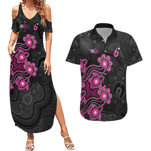 Personalised Sydney Sixers NAIDOC Week 2026 Couples Matching Summer Maxi Dress and Hawaiian Shirt Sea Turtles Aboriginal Art