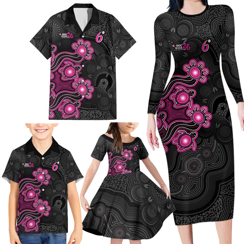 Personalised Sydney Sixers NAIDOC Week 2026 Family Matching Long Sleeve Bodycon Dress and Hawaiian Shirt Sea Turtles Aboriginal Art