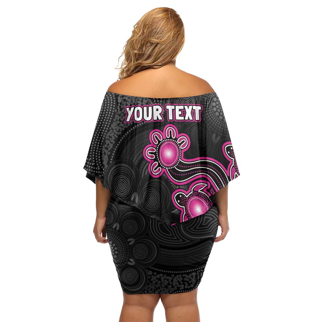 Personalised Sydney Sixers NAIDOC Week 2026 Family Matching Off Shoulder Short Dress and Hawaiian Shirt Sea Turtles Aboriginal Art