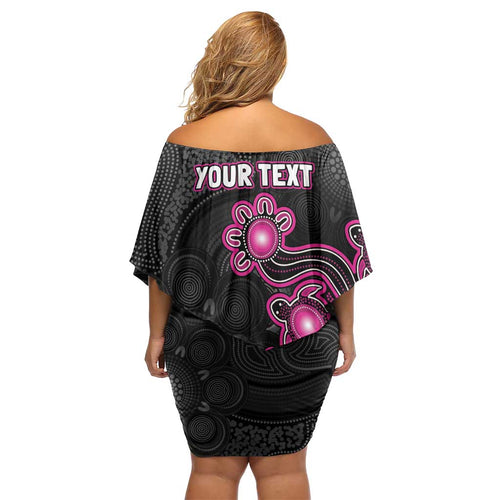 Personalised Sydney Sixers NAIDOC Week 2026 Family Matching Off Shoulder Short Dress and Hawaiian Shirt Sea Turtles Aboriginal Art