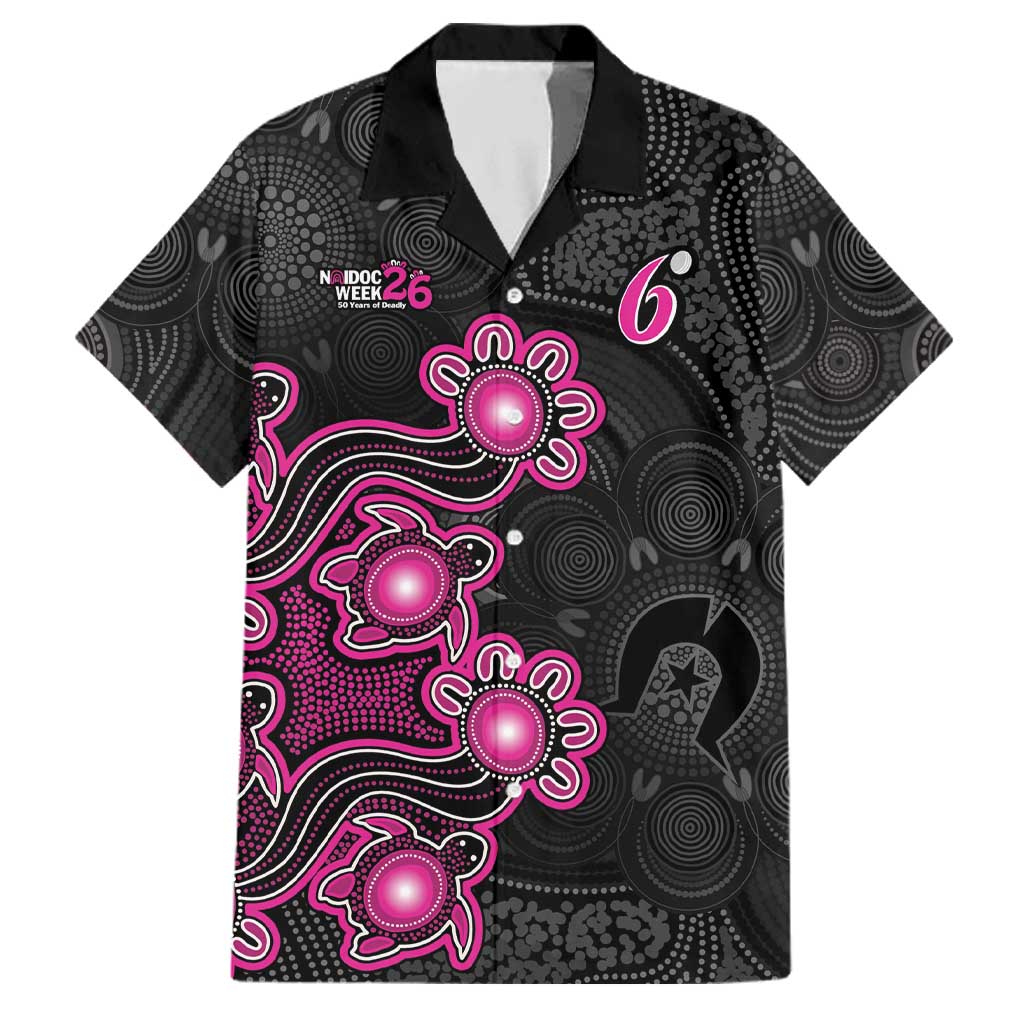 Personalised Sydney Sixers NAIDOC Week 2026 Family Matching Short Sleeve Bodycon Dress and Hawaiian Shirt Sea Turtles Aboriginal Art