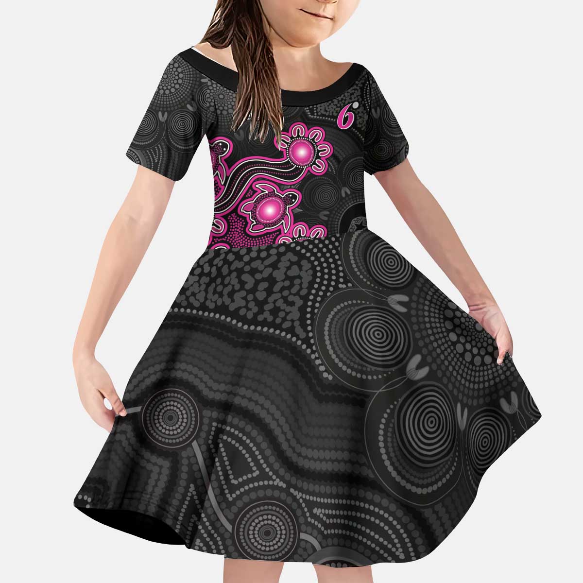 Personalised Sydney Sixers NAIDOC Week 2026 Kid Short Sleeve Dress Sea Turtles Aboriginal Art