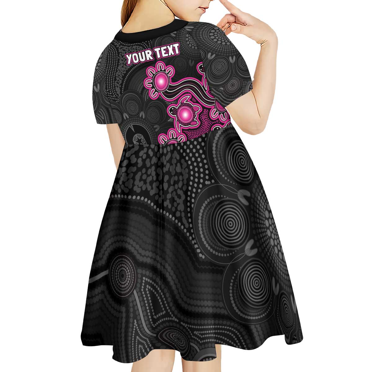 Personalised Sydney Sixers NAIDOC Week 2026 Kid Short Sleeve Dress Sea Turtles Aboriginal Art