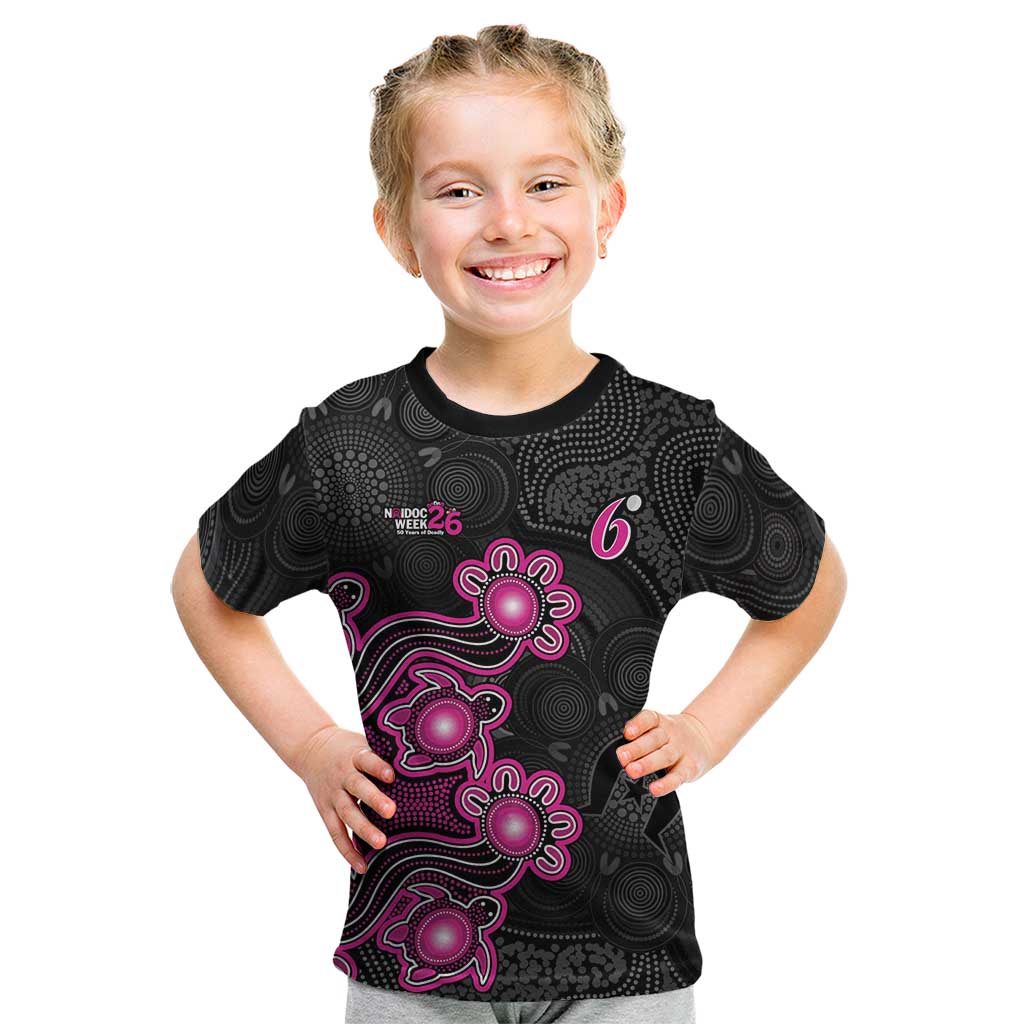 Personalised Sydney Sixers NAIDOC Week 2026 Kid T Shirt Sea Turtles Aboriginal Art