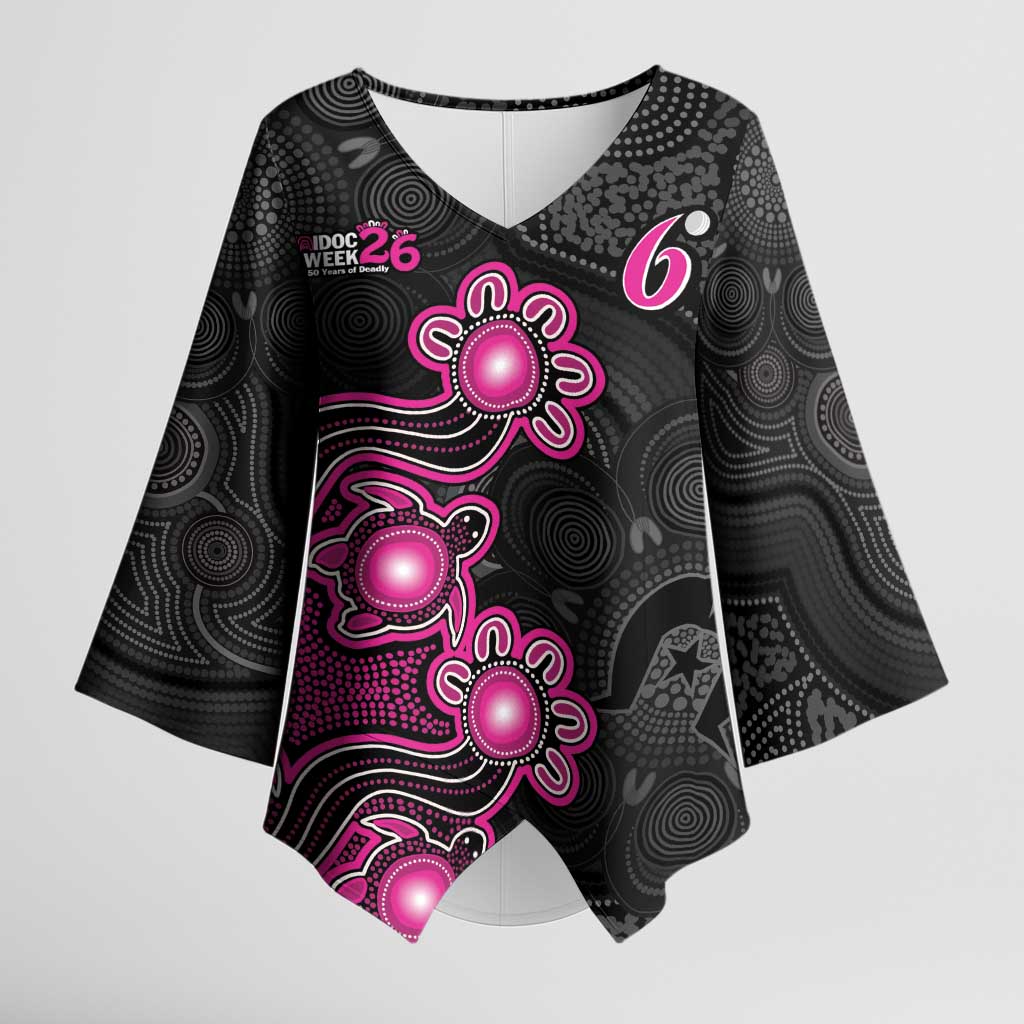 Personalised Sydney Sixers NAIDOC Week 2026 Kimono Sleeve Blouse Sea Turtles Aboriginal Art