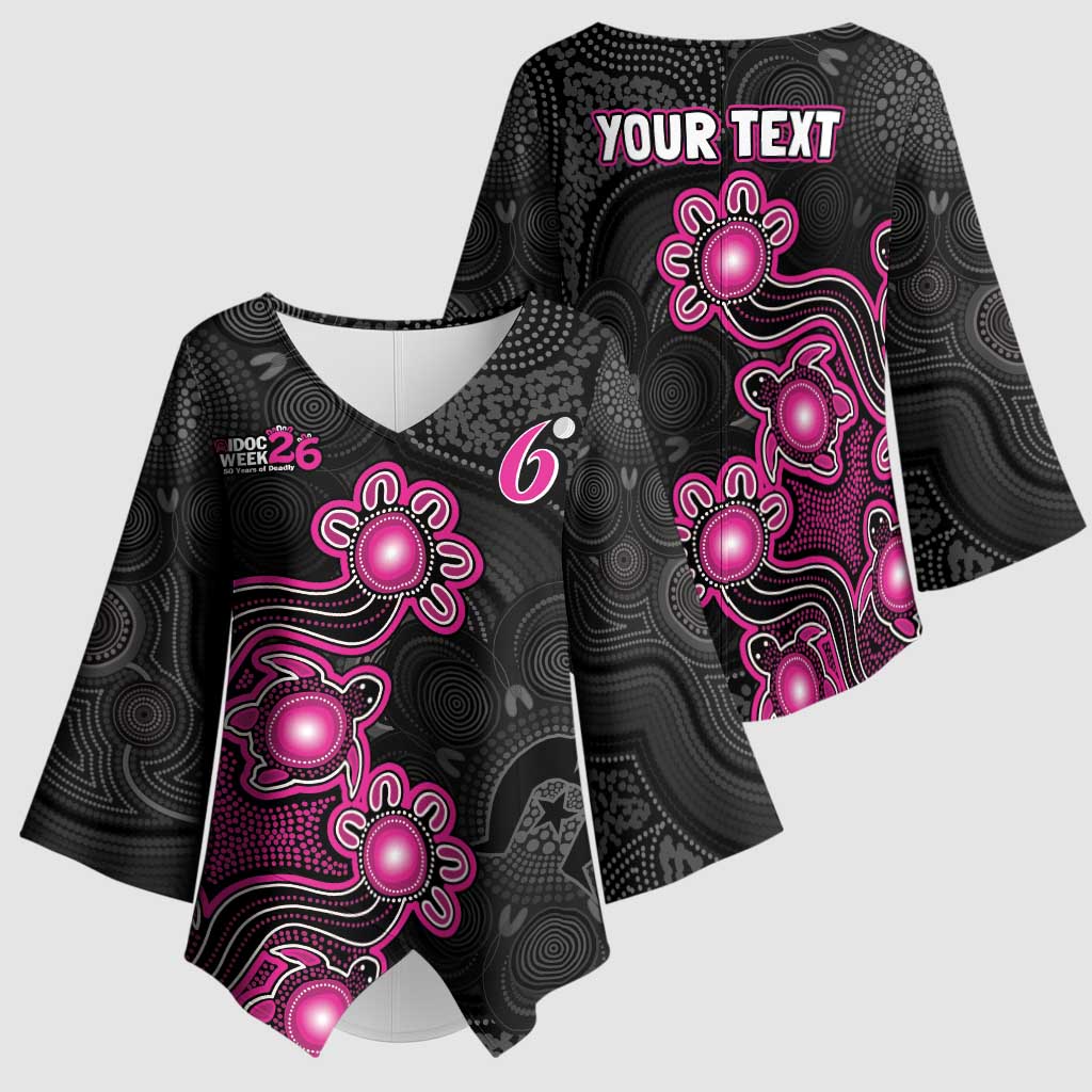 Personalised Sydney Sixers NAIDOC Week 2026 Kimono Sleeve Blouse Sea Turtles Aboriginal Art