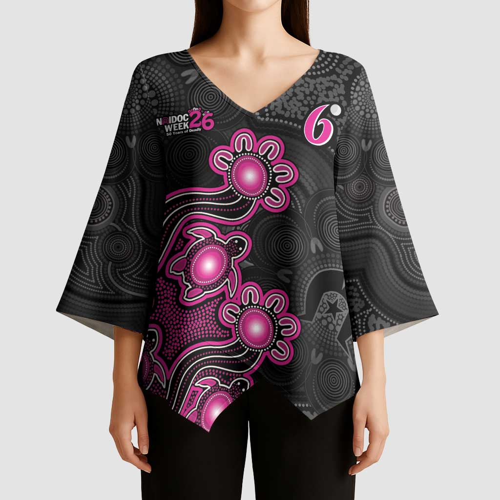Personalised Sydney Sixers NAIDOC Week 2026 Kimono Sleeve Blouse Sea Turtles Aboriginal Art