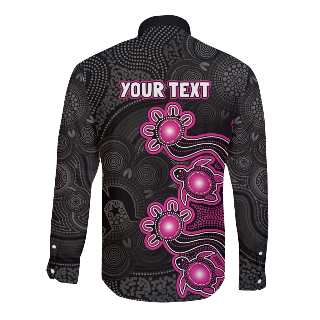 Personalised Sydney Sixers NAIDOC Week 2026 Long Sleeve Button Shirt Sea Turtles Aboriginal Art