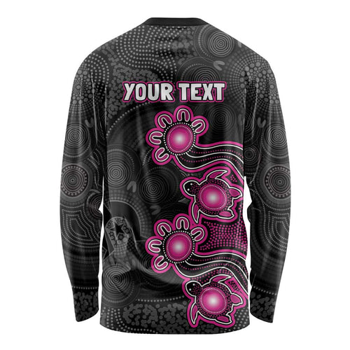 Personalised Sydney Sixers NAIDOC Week 2026 Long Sleeve Shirt Sea Turtles Aboriginal Art