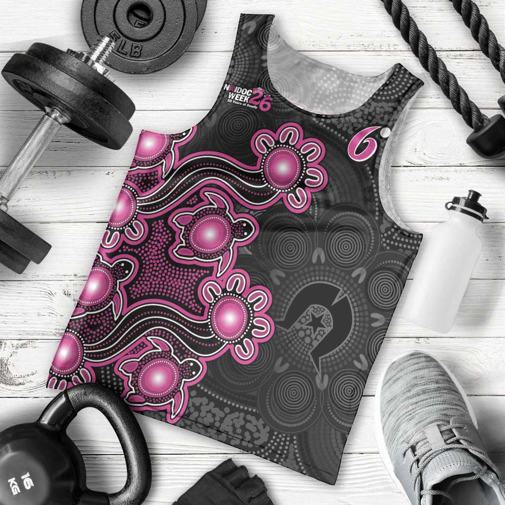 Personalised Sydney Sixers NAIDOC Week 2026 Men Tank Top Sea Turtles Aboriginal Art
