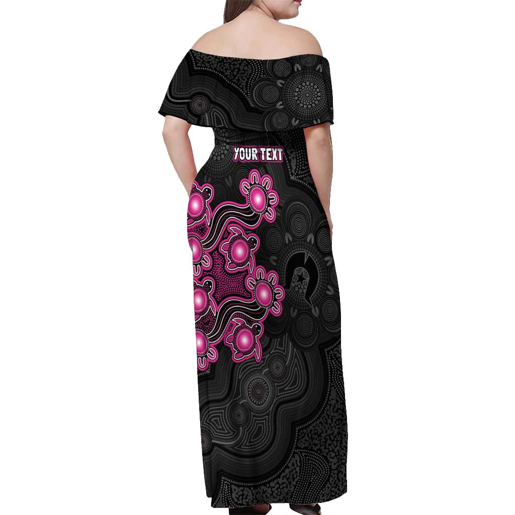 Personalised Sydney Sixers NAIDOC Week 2026 Off Shoulder Maxi Dress Sea Turtles Aboriginal Art