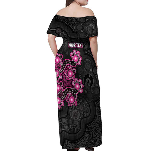 Personalised Sydney Sixers NAIDOC Week 2026 Off Shoulder Maxi Dress Sea Turtles Aboriginal Art