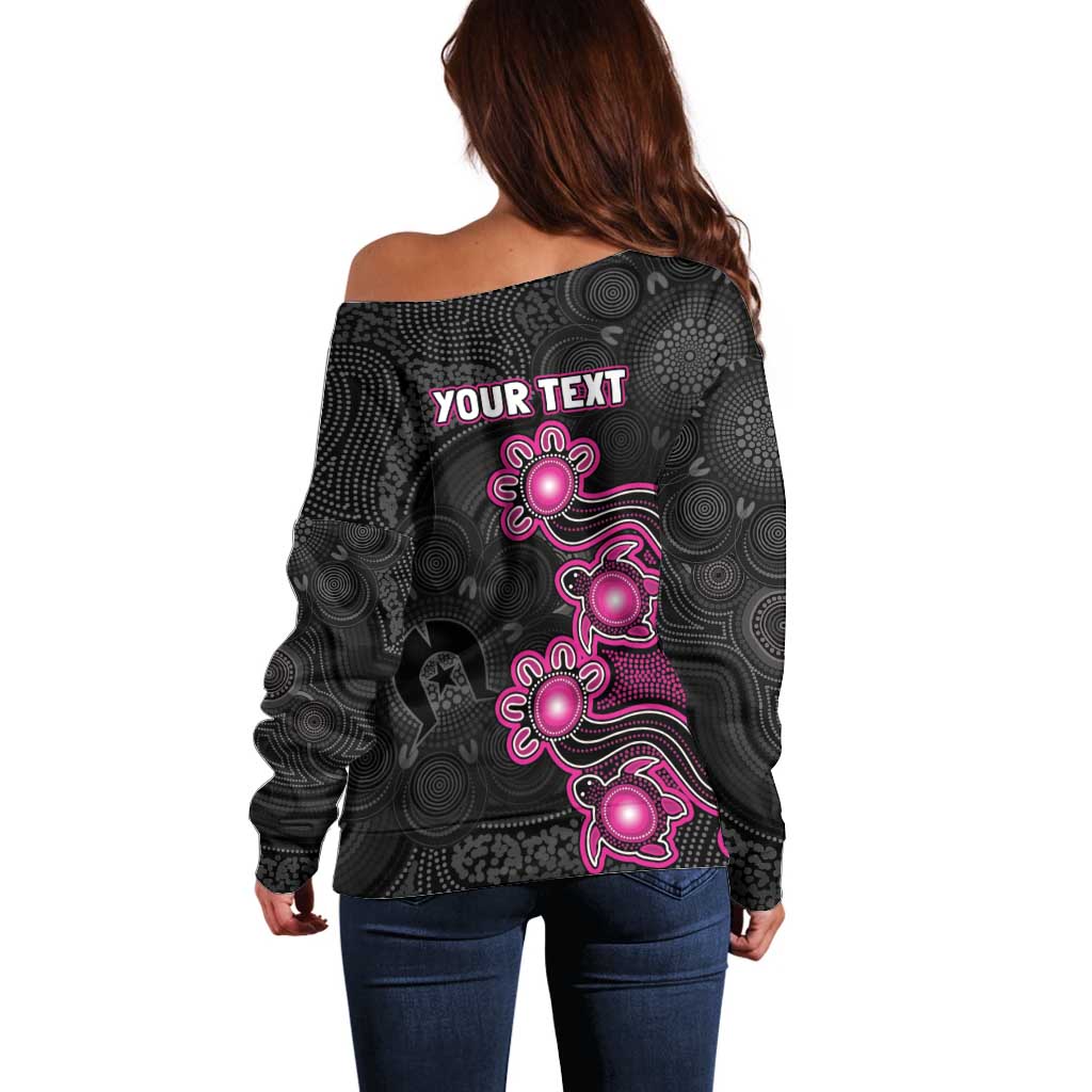 Personalised Sydney Sixers NAIDOC Week 2026 Off Shoulder Sweater Sea Turtles Aboriginal Art