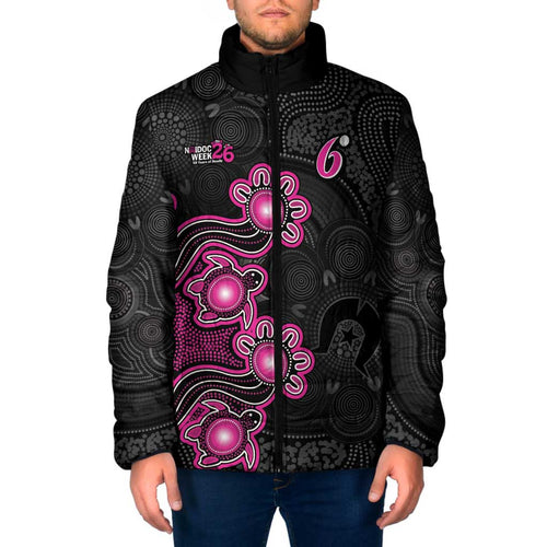 Personalised Sydney Sixers NAIDOC Week 2026 Padded Jacket Sea Turtles Aboriginal Art