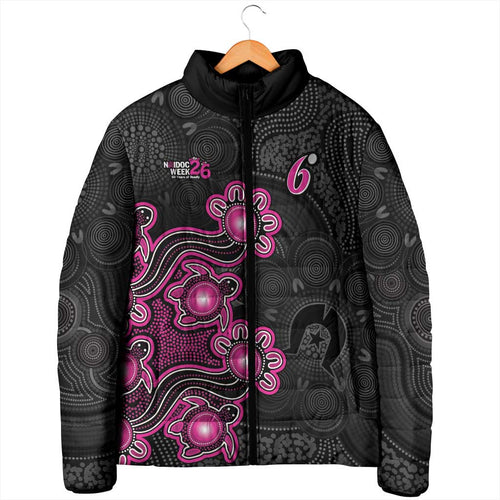 Personalised Sydney Sixers NAIDOC Week 2026 Padded Jacket Sea Turtles Aboriginal Art