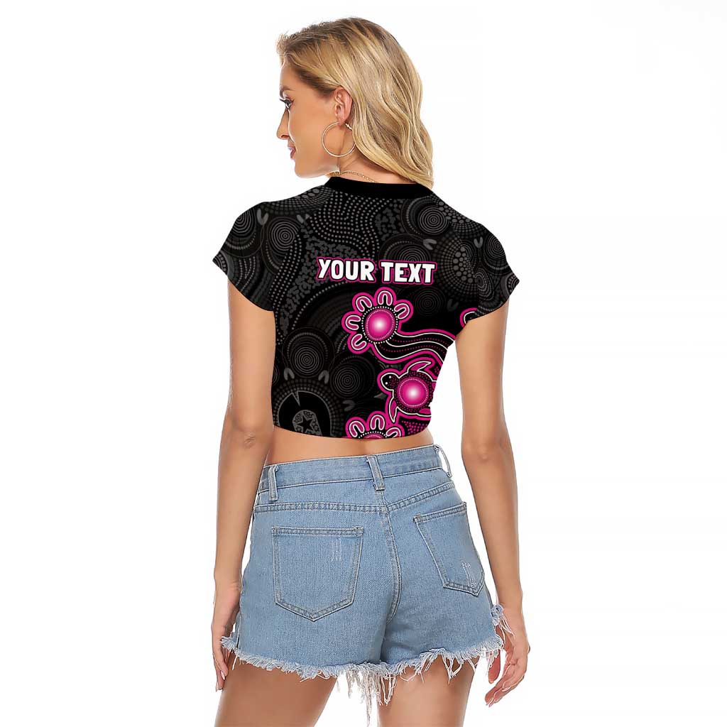 Personalised Sydney Sixers NAIDOC Week 2026 Raglan Cropped T Shirt Sea Turtles Aboriginal Art