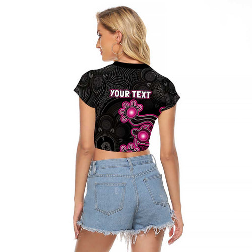 Personalised Sydney Sixers NAIDOC Week 2026 Raglan Cropped T Shirt Sea Turtles Aboriginal Art