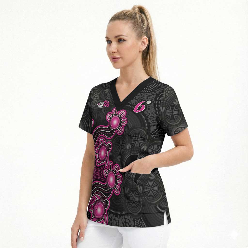 Personalised Sydney Sixers NAIDOC Week 2026 Scrub Top Sea Turtles Aboriginal Art