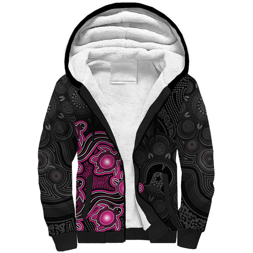 Personalised Sydney Sixers NAIDOC Week 2026 Sherpa Hoodie Sea Turtles Aboriginal Art