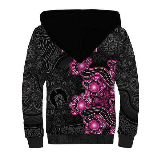 Personalised Sydney Sixers NAIDOC Week 2026 Sherpa Hoodie Sea Turtles Aboriginal Art