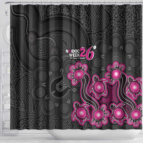 Sydney Sixers NAIDOC Week 2026 Shower Curtain Sea Turtles Aboriginal Art