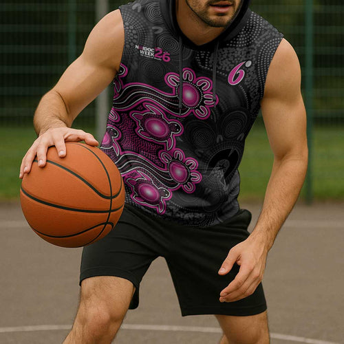 Personalised Sydney Sixers NAIDOC Week 2026 Sleeveless Hoodie Sea Turtles Aboriginal Art