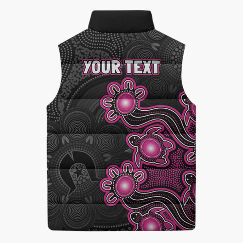 Personalised Sydney Sixers NAIDOC Week 2026 Sleeveless Puffer Jacket Sea Turtles Aboriginal Art