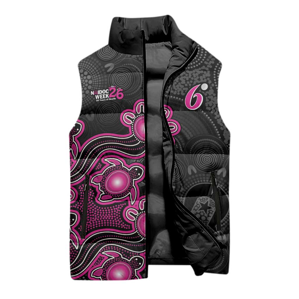 Personalised Sydney Sixers NAIDOC Week 2026 Sleeveless Puffer Jacket Sea Turtles Aboriginal Art