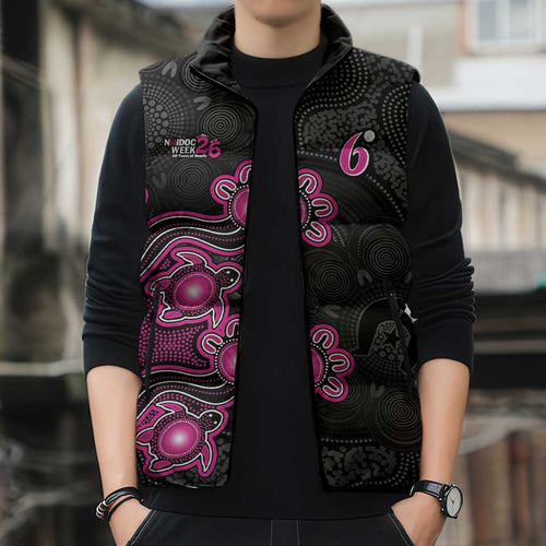 Personalised Sydney Sixers NAIDOC Week 2026 Sleeveless Puffer Jacket Sea Turtles Aboriginal Art