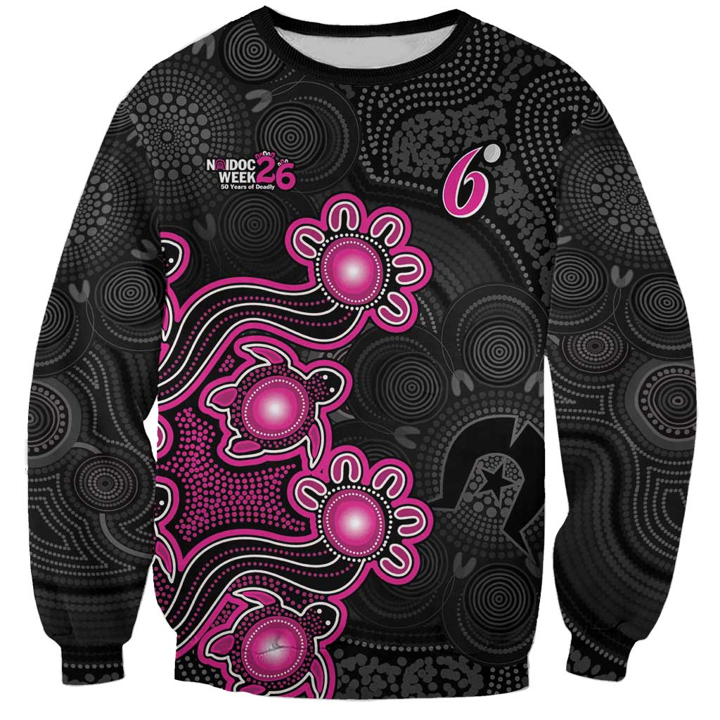 Personalised Sydney Sixers NAIDOC Week 2026 Sweatshirt Sea Turtles Aboriginal Art